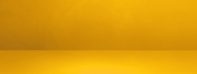 Empty yellow concrete interior background banner