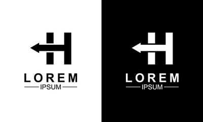 Obraz premium Vector illustration of H logo shape arrow graphic