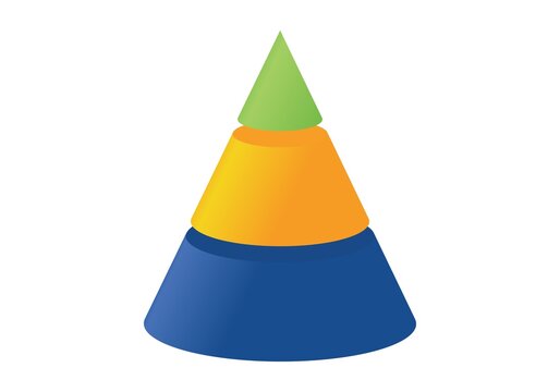 3D illustration infographic  with cone.