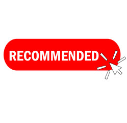 recommended badge tag on white background. recommended button. recommended and warranty quality sign. flat style.