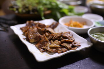 This is Korean pork briquettes