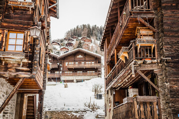 Village of Grimentz. Swiss Alps