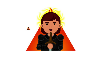 Cartoon version of Saint Joan of Arc