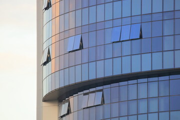 	
Glass reflection of modern architecture for futuristic design texture and background purpose