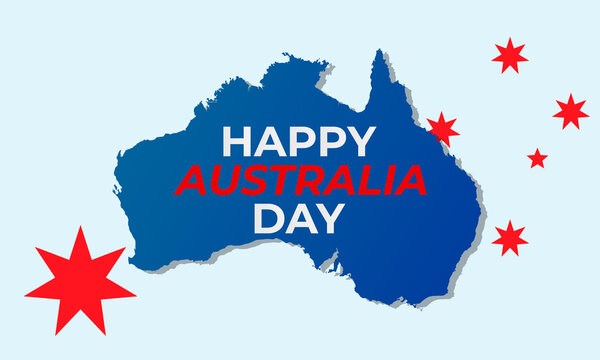 Australia Day is the official national day of Australia. Celebrated annually on 26 January. Greeting card, poster, banner concept. 