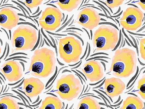 Floral pattern, ethnic floral pattern