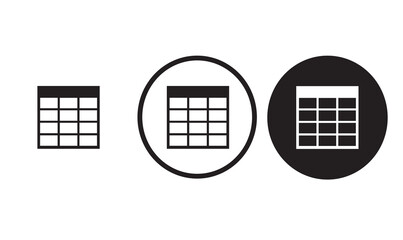 icon table cell Microsoft office black outline logo for web site design and mobile dark mode apps 
Vector illustration on a white background