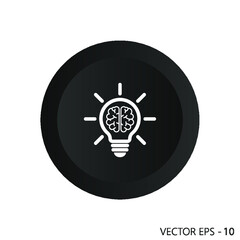 light bulb idea concept line button isolated. 3d illustration