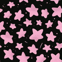 Stars seamless pattern. Flat vector stock illustration. Cute stars on a blue background for baby. Illustration with a seamless ornament, a pattern for printing on fabric, textile as wallpaper
