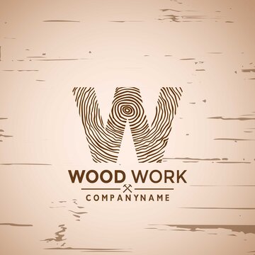 wooden logo woodwork, Wooden logo design, Woodworking logo, Logo Designs Vector Illustration Template