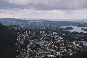 Aerial view of Bergen, Norway 