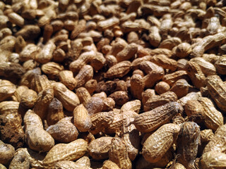 close up some dried peanuts in the sun