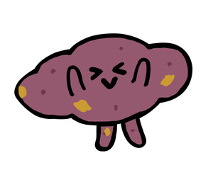 野菜キャラクター　かわいい傷つきサツマイモ　訳あり

