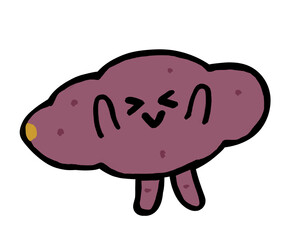 野菜キャラクター　かわいいサツマイモ
