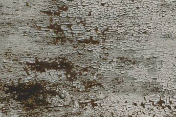 Old Peeling Paint on Rusty Metal Grunge Background. close up