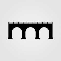 Bridge silhouette icon illustration. Cultural architecture symbol.