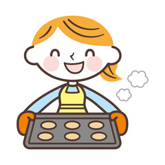 Woman baking cookies