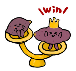 芋掘りコンテスト　大きくて重たいサツマイモ
