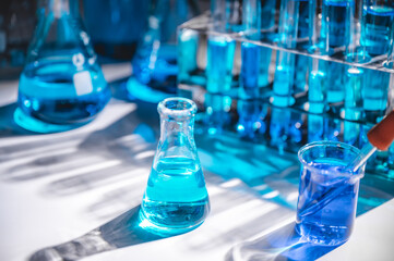 Health care researchers working in medicals science technology research in laboratory, medical...