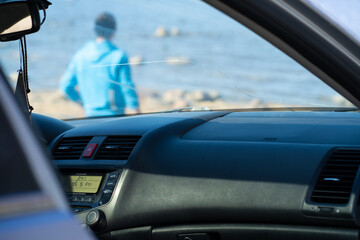 car interior and broken glass