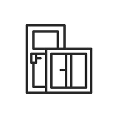 Choice doors, windows color line icon. Pictogram for web page, mobile app, promo.