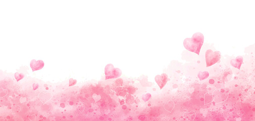 Valentine's day and wedding background design of watercolor hearts vector illustration © ArtBackground