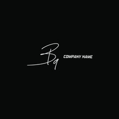 Ba handwritten logo for identity black background