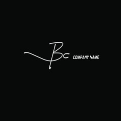 Bc handwritten logo for identity black background