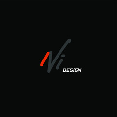 Ni initial handwriting black background