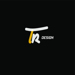 TR handwritten logo for identity black background