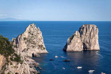 Fototapeta na wymiar Faraglioni rocks at Capri island