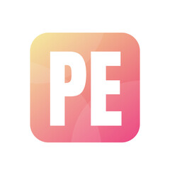 PE Letter Logo Design With Simple style