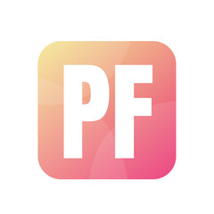 PF Letter Logo Design With Simple style