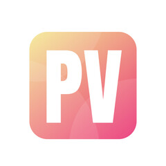 PV Letter Logo Design With Simple style