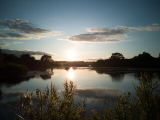 sunset over the river