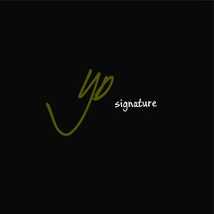 yD handwritten logo for identity black background