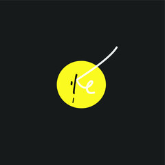 Ke handwritten logo for identity black background