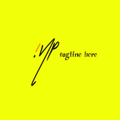 Mp handwritten logo for identity yellow background