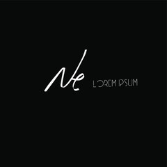 Ne initial handwriting black background
