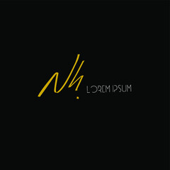 Nh initial handwriting black background