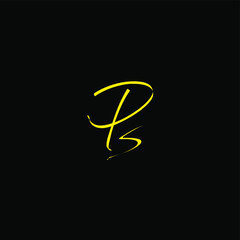 Ps initial handwriting black background