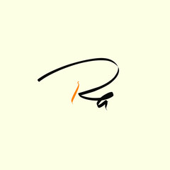 Ra initial handwriting yellow background