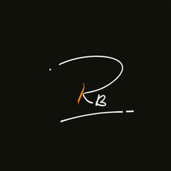 RB initial handwriting black background