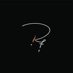 Rf handwritten logo for identity black background