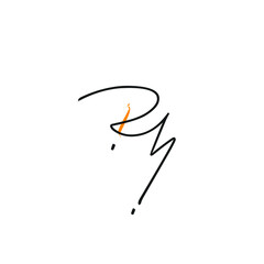 Rh handwritten logo for identity white background