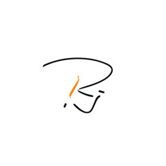Rj handwritten logo for identity white background