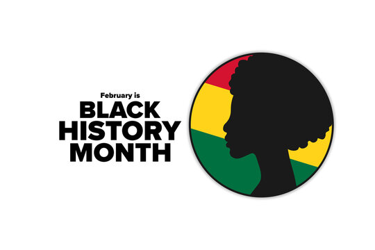 February is National Black History Month. Holiday concept. Template for background, banner, card, poster with text inscription. Vector EPS10 illustration.