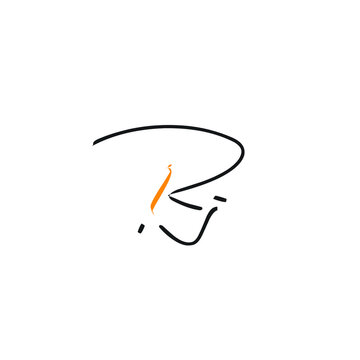 recommend clip art: Rj handwritten logo for identity white background
