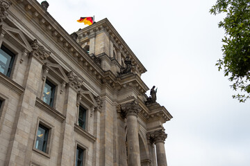 Berlin - Reichstag viewed from Spree river surface