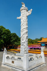 ornamental column  erected in front of palace of New Yuanming Palace of Zhuhai City of  Guangdong, a rebuilt of famous imperial park